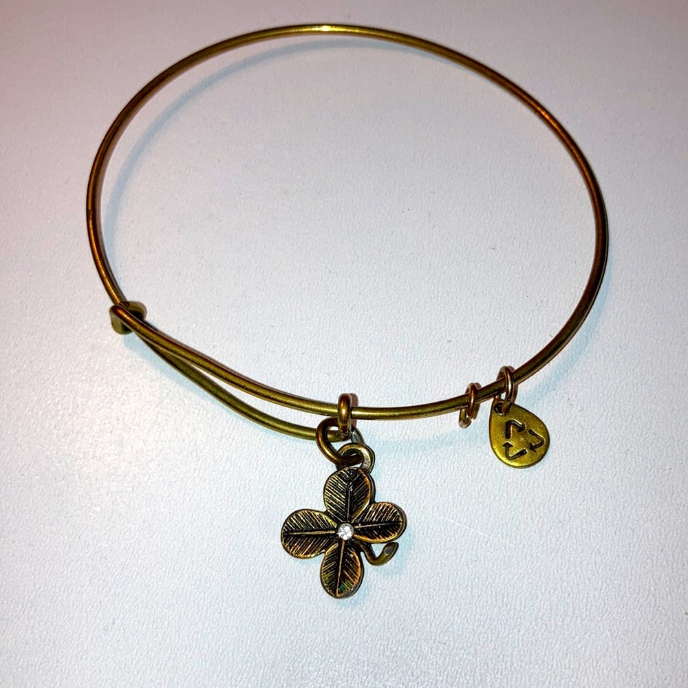 Alex & Ani Four Leaf Clover Gold Bracelet
